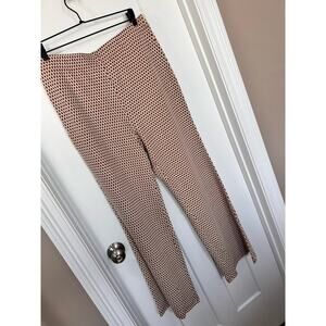 NWT Versona Women's Printed‎ Flat Front Flare Leg Pants Brown Cream Size Large